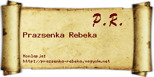 Prazsenka Rebeka névjegykártya